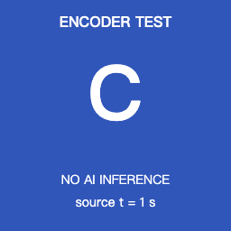 Original blue test card C, source time one second, marked no AI inference